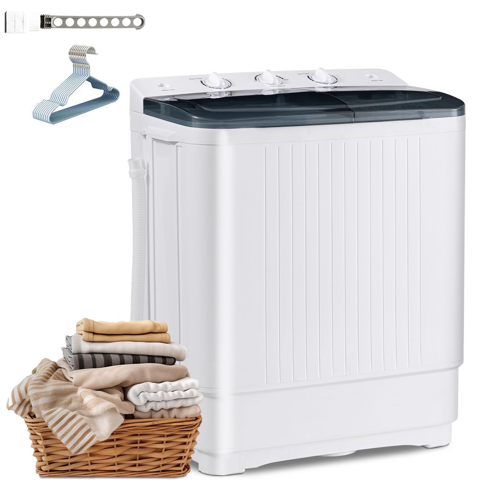 Amazon.com: Erivess 2-in-1 Twin Tub Portable Washing Machine